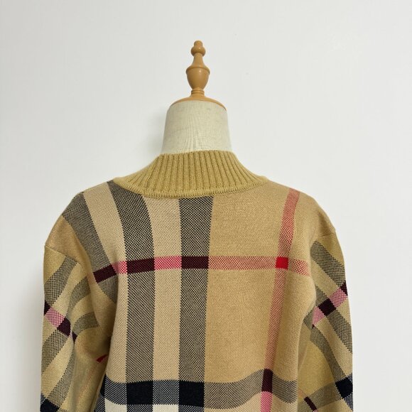 Burberry vintage check merino wool-blend cardigan - brown - Picture 8 of 11